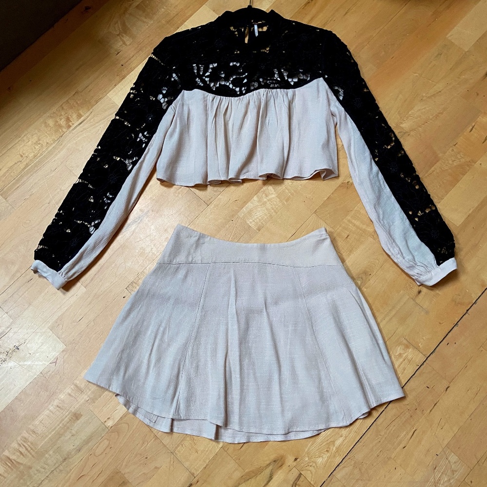 Free People 2 piece Top + Skirt